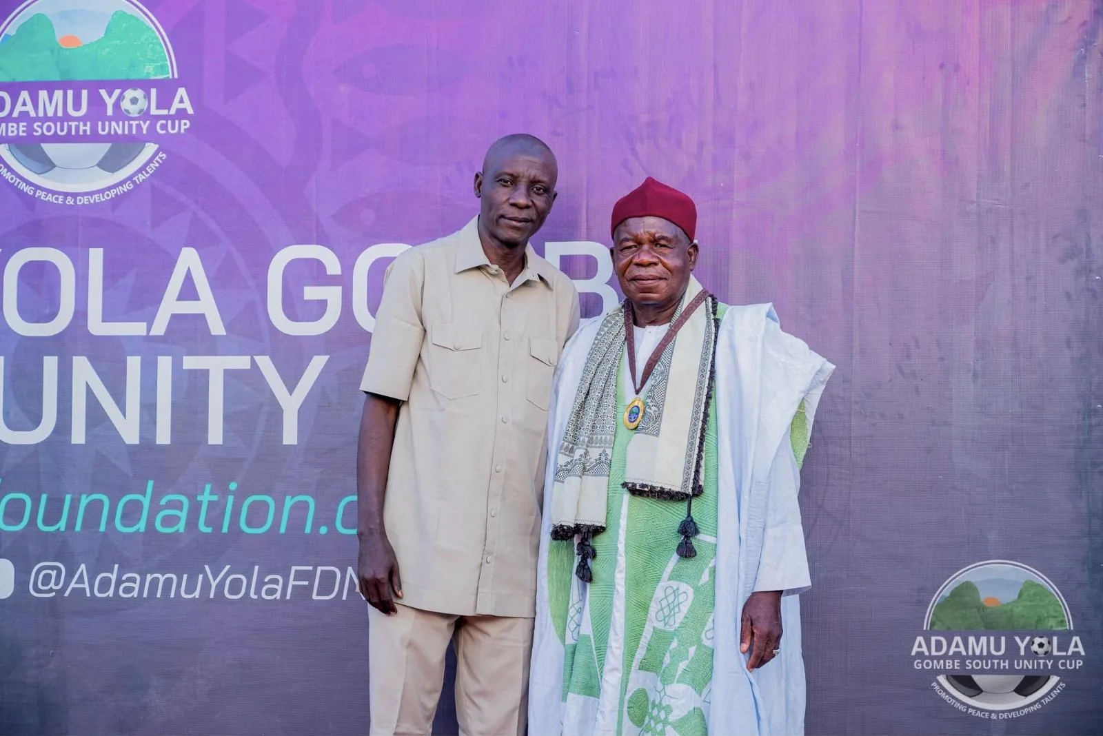 A community elder honoured at a Unity Cup ceremony